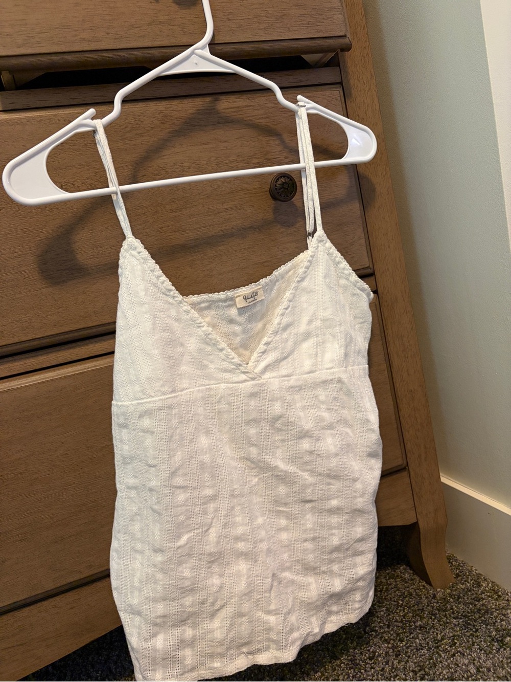 White Lace-Trim brandy tank - Picture 2 of 3